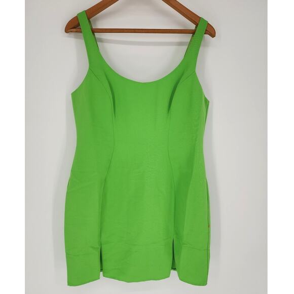 ASOS Design Bright Green Sleeveless Fitted Dress Size 10 (UK 14 / EU 42) - Picture 10 of 11